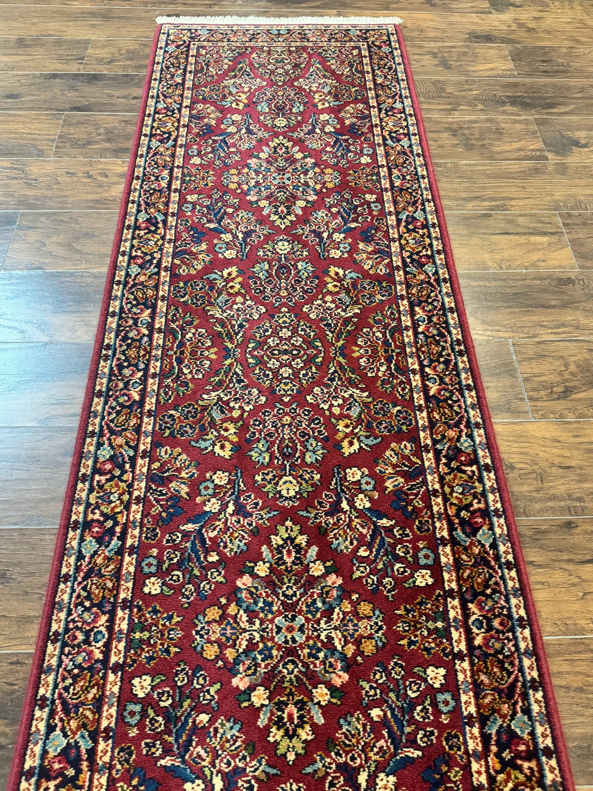 Karastan Runner Rug 2.6 x 8.6, Red Sarouk #785, Original 700 Series, Wool Karastan Runner Rug, Rare - Nuvé