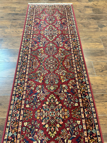 Karastan Runner Rug 2.6 x 8.6, Red Sarouk #785, Original 700 Series, Wool Karastan Runner Rug, Rare - Nuvé
