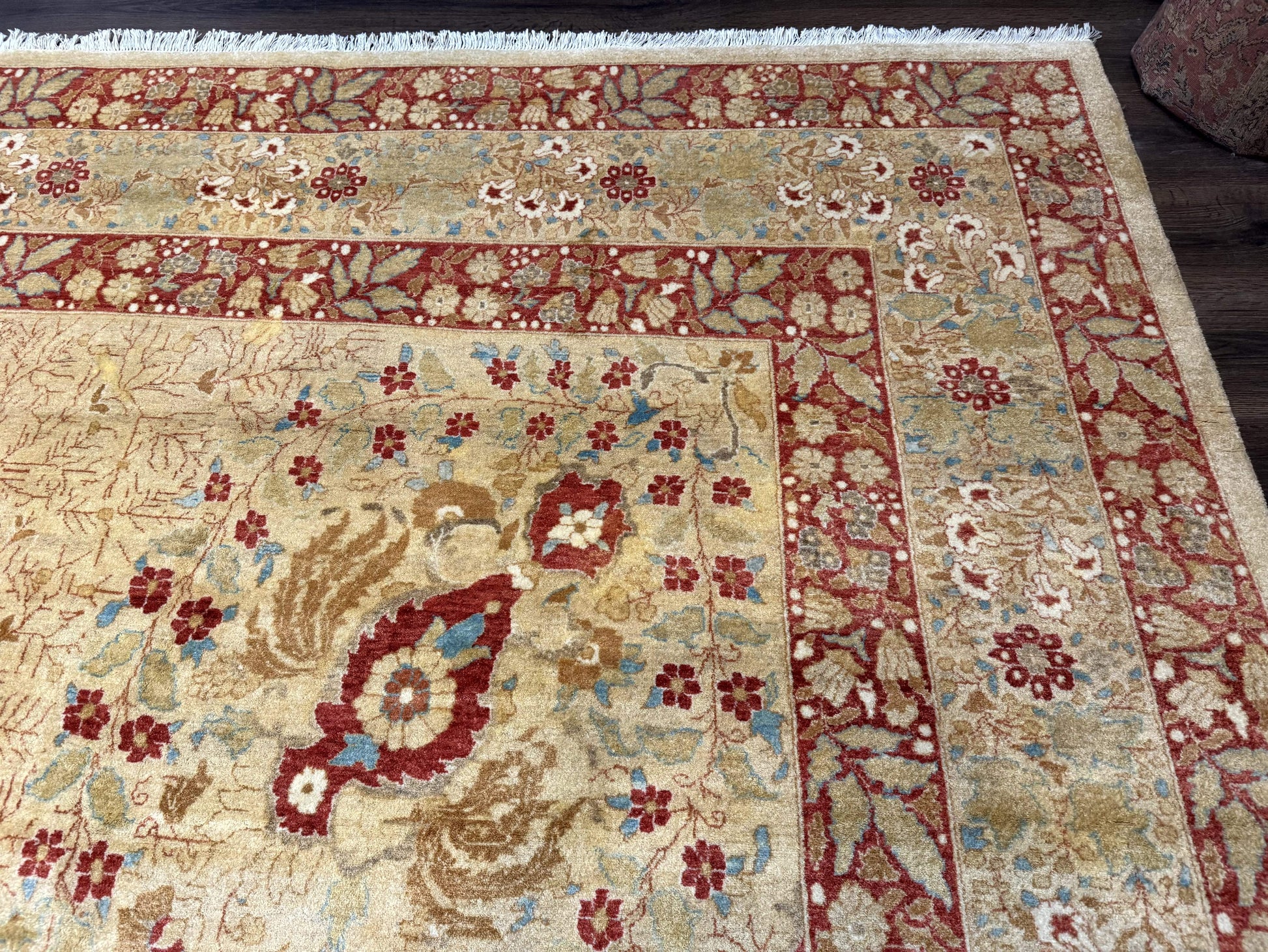Palace Size Pak Persian Rug 13x17, Haji Jalili Design, Beige and Rust, Wool Hand Knotted, Fine 260 KPSI - Nuvé