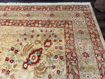 Palace Size Pak Persian Rug 13x17, Haji Jalili Design, Beige and Rust, Wool Hand Knotted, Fine 260 KPSI - Nuvé