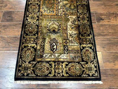 Indian Runner Rug 3x14, Panel Design, Oriental Carpet for Hallway - Nuvé