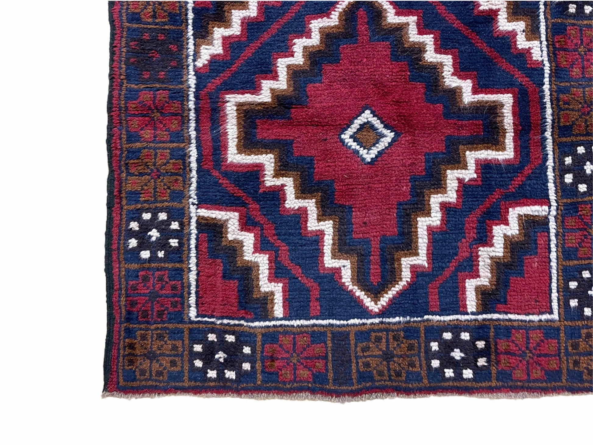 3 X 5 Vintage Handmade Tribal Wool Rug Balouchi Rug Afghan Rug Red Beige Nice - Nuvé