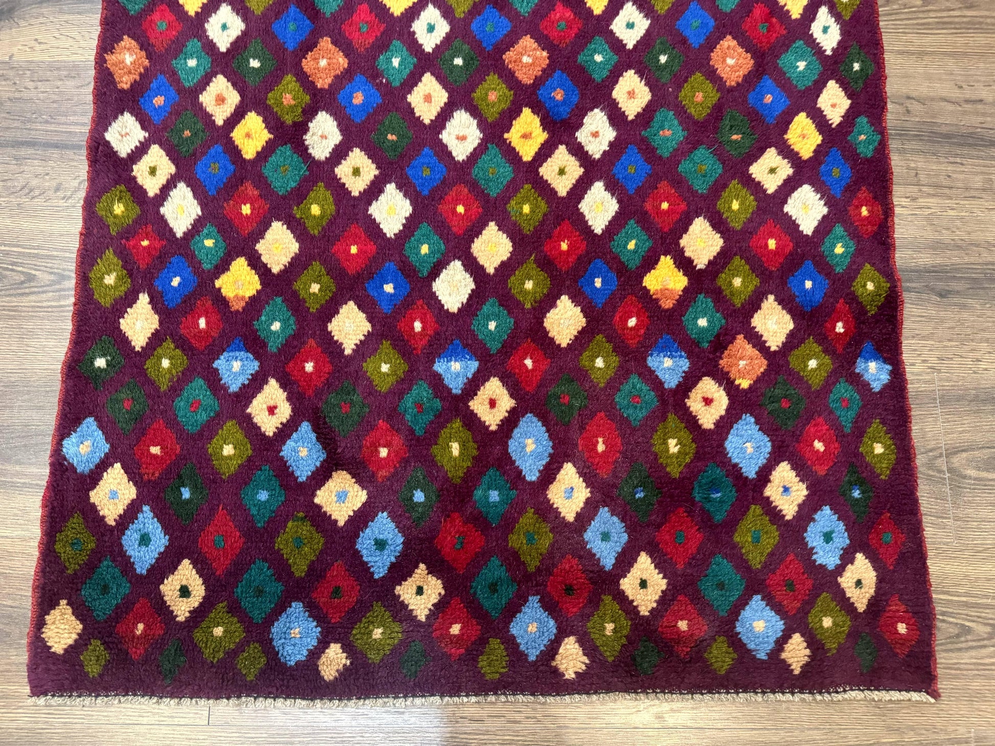 Balouch Rug 3x5, Afghan Rug, Purple-Maroon, Multicolor, Tribal Rug - Nuvé