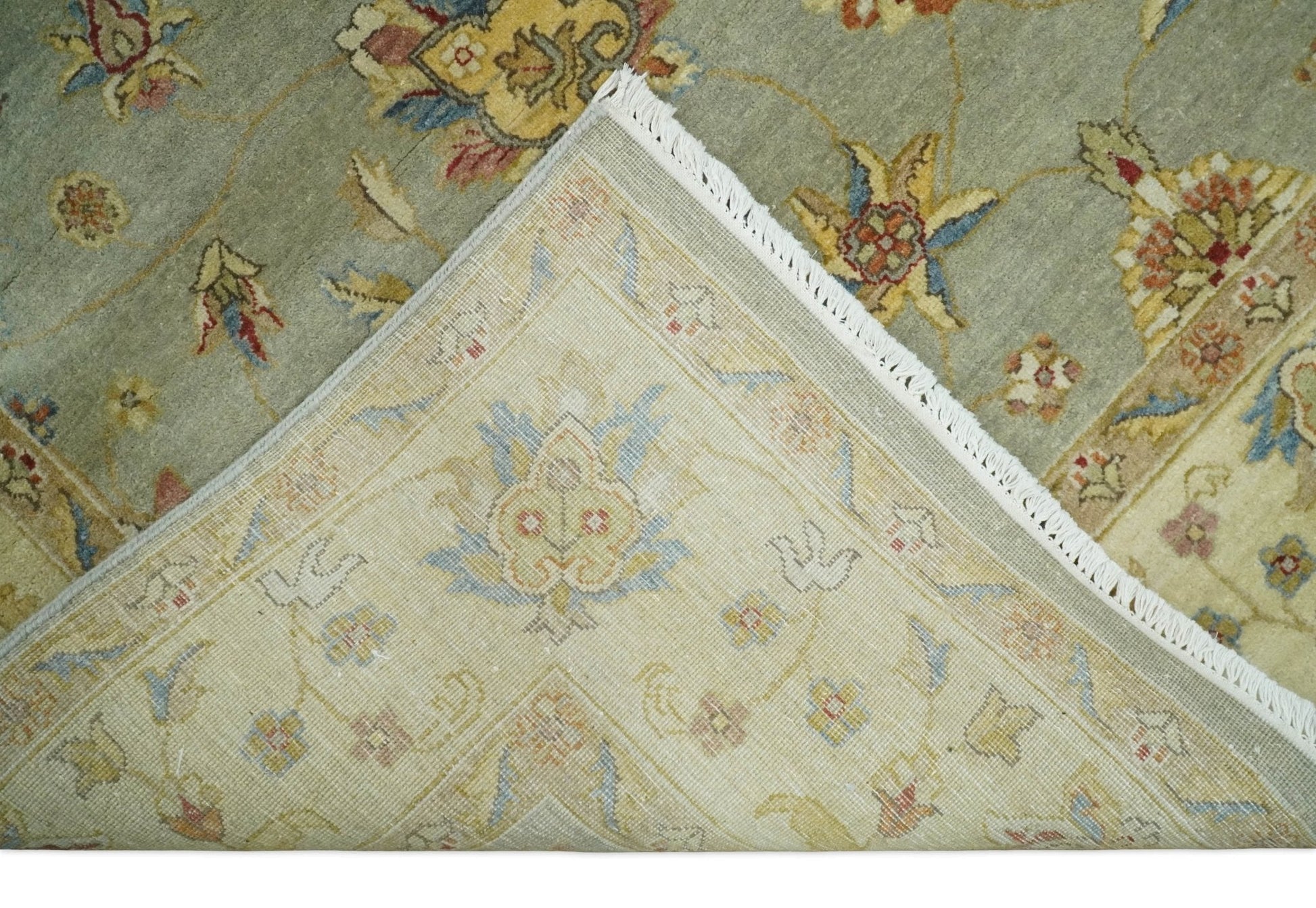 6x8 Fine Hand Knotted Silver and Ivory Traditional Vintage Persian Style Antique Wool Rug | AGR30 - Nuvé