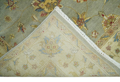 6x8 Fine Hand Knotted Silver and Ivory Traditional Vintage Persian Style Antique Wool Rug | AGR30 - Nuvé