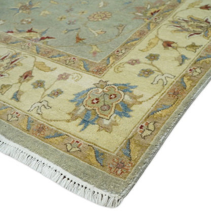 6x8 Fine Hand Knotted Silver and Ivory Traditional Vintage Persian Style Antique Wool Rug | AGR30 - Nuvé