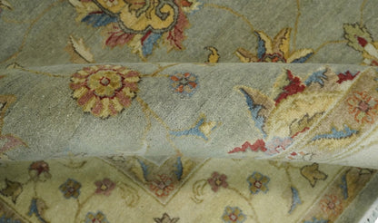 6x8 Fine Hand Knotted Silver and Ivory Traditional Vintage Persian Style Antique Wool Rug | AGR30 - Nuvé