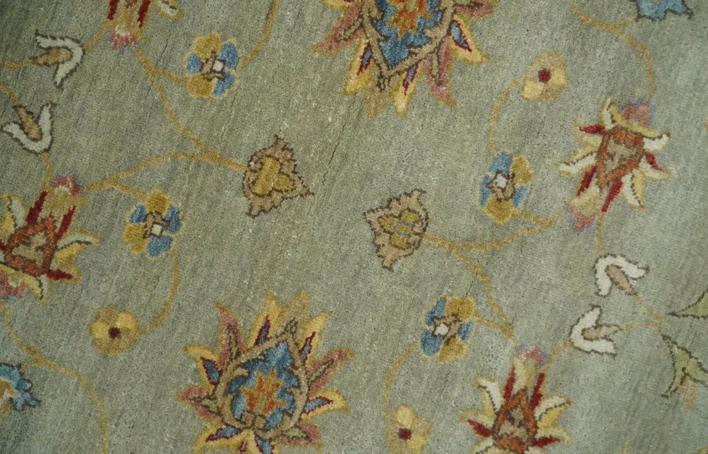 6x8 Fine Hand Knotted Silver and Ivory Traditional Vintage Persian Style Antique Wool Rug | AGR30 - Nuvé