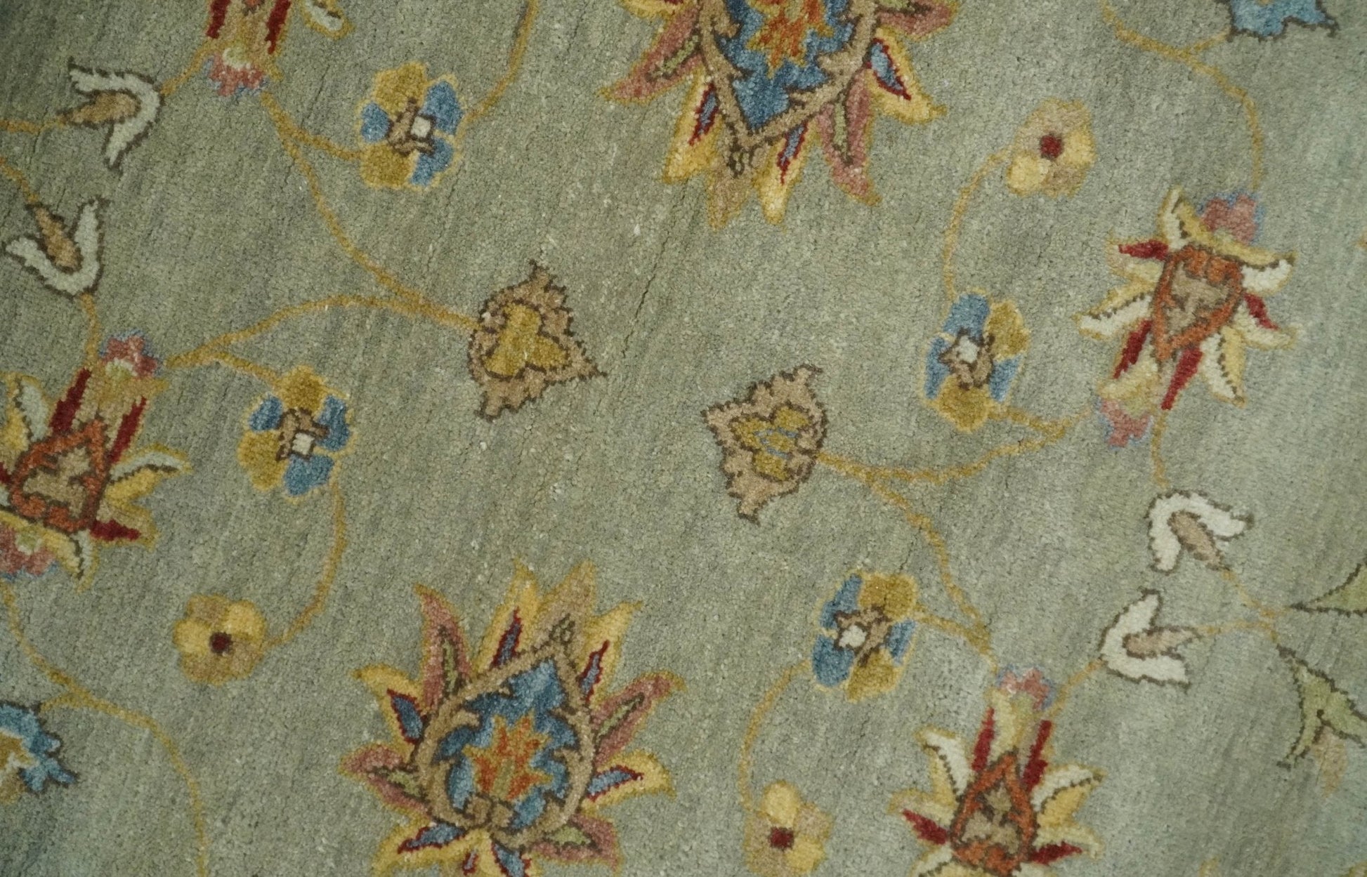 6x8 Fine Hand Knotted Silver and Ivory Traditional Vintage Persian Style Antique Wool Rug | AGR30 - Nuvé