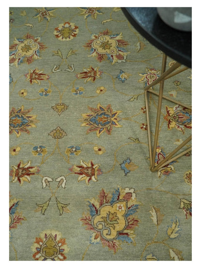 6x8 Fine Hand Knotted Silver and Ivory Traditional Vintage Persian Style Antique Wool Rug | AGR30 - Nuvé