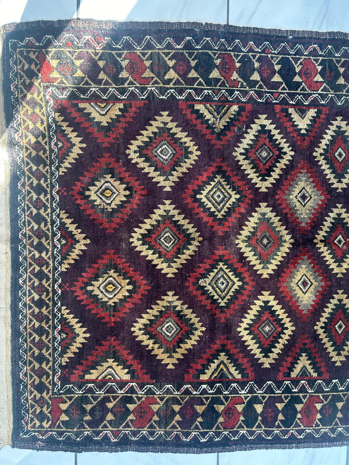 Antique 1900’s Tribal Baluch Wool Rug 4’5” x 8’6” - Nuvé