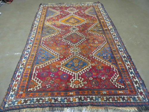4' X 7' Antique Handmade Tribal Turkish Wool Rug Nice - Nuvé