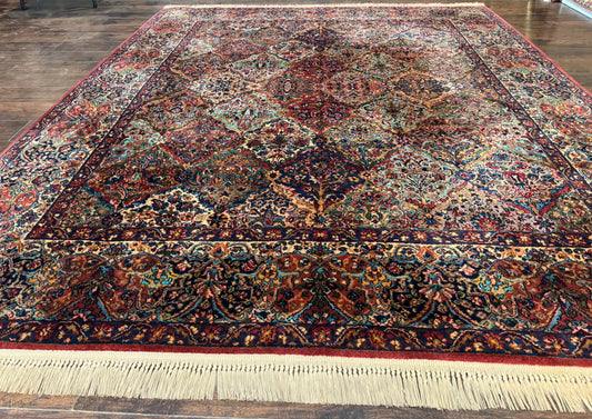 8.8 x 10.6 Karastan Rug, Multicolor Panel Kirman Rug #717, Vintage, Original 700 Series, Wool - Nuvé