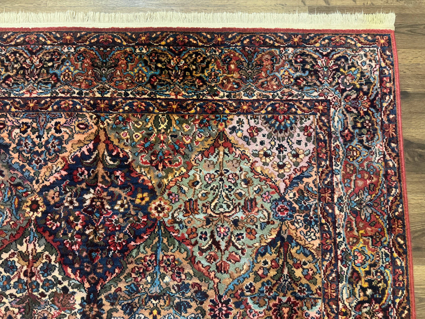 Karastan Rug 5.9 x 9, Multicolor Panel Kirman Rug #717, Wool Original Karastan Collection 700 Series - Nuvé