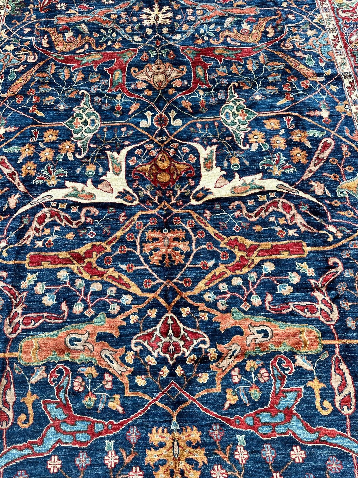 Hand-Knotted Afghani Bidjar Ghazni Wool Rug – 6'7" x 9'10" – Elegant Floral Design - Nuvé