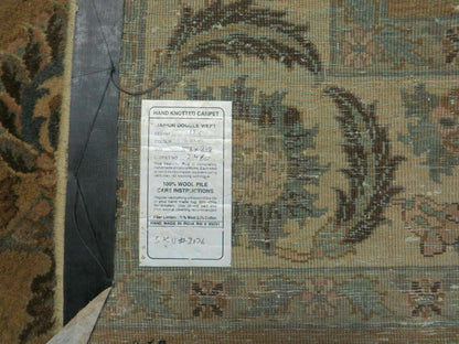 5' 6" X 9' Vintage Handmade Jaipur Indian Floral Oriental Wool Rug Veg Dyes - Nuvé