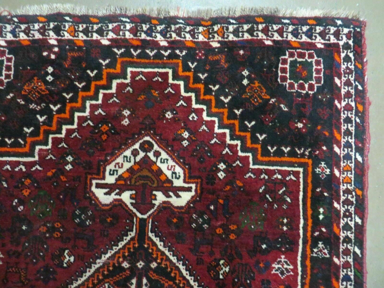 4' X 6' Antique Handmade Turkish Wool Veg Dyes Rug Organic Red Nice M10 - Nuvé