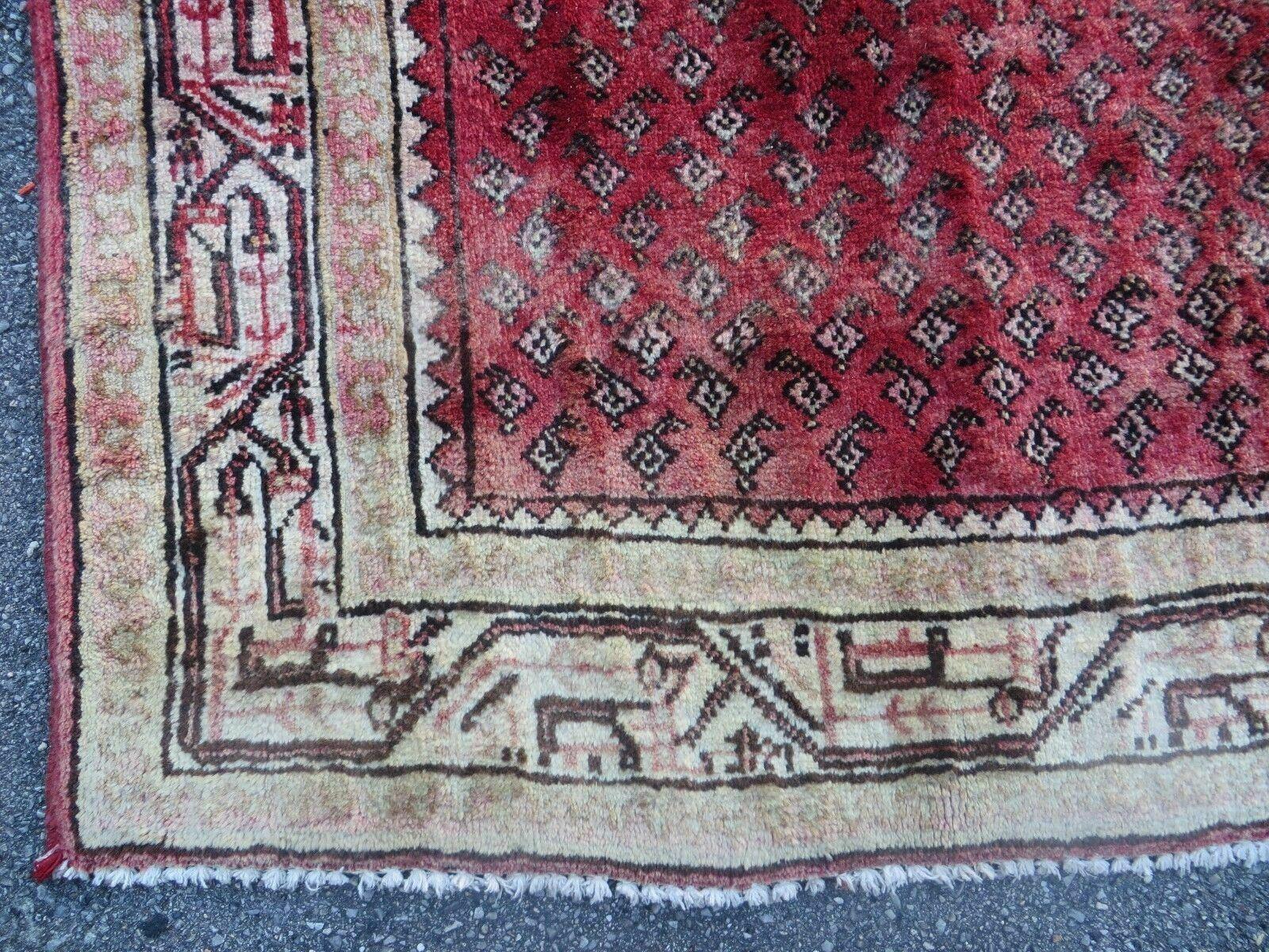 3'7"X 10' Antique Handmade India Oriental Paisley Wool Runner Rug Vegy # 31 - Nuvé