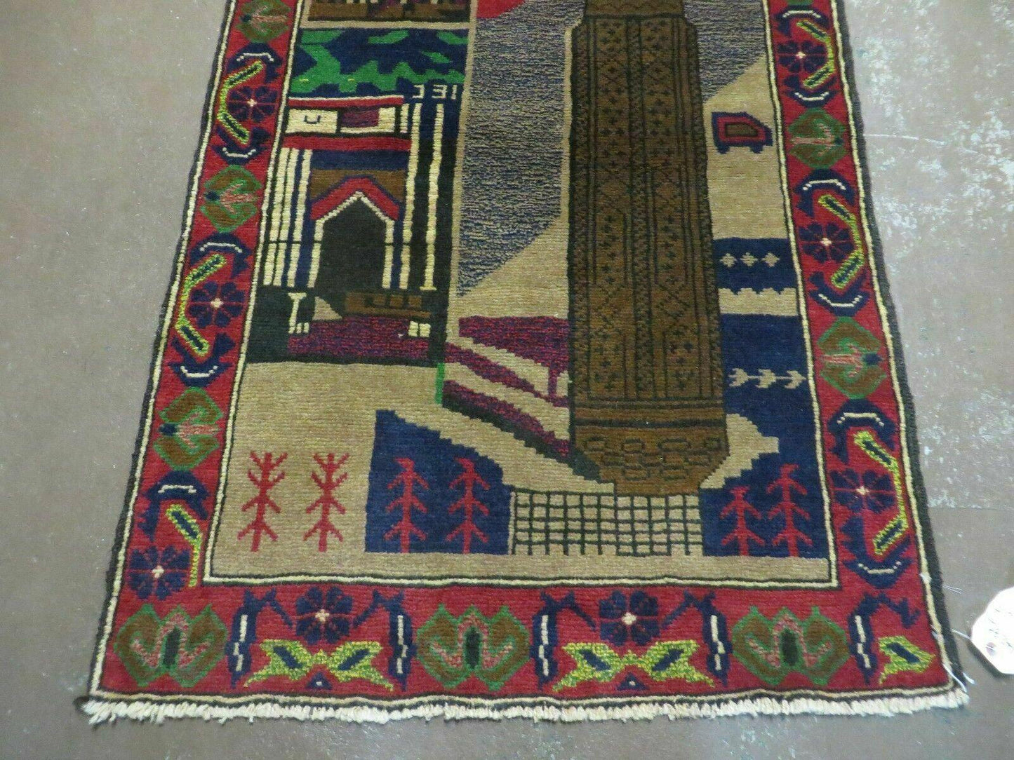 3' X 4' New Vintage Handmade Afghan Balouch Tribal Wool Pictorial Rug # 281 - Nuvé