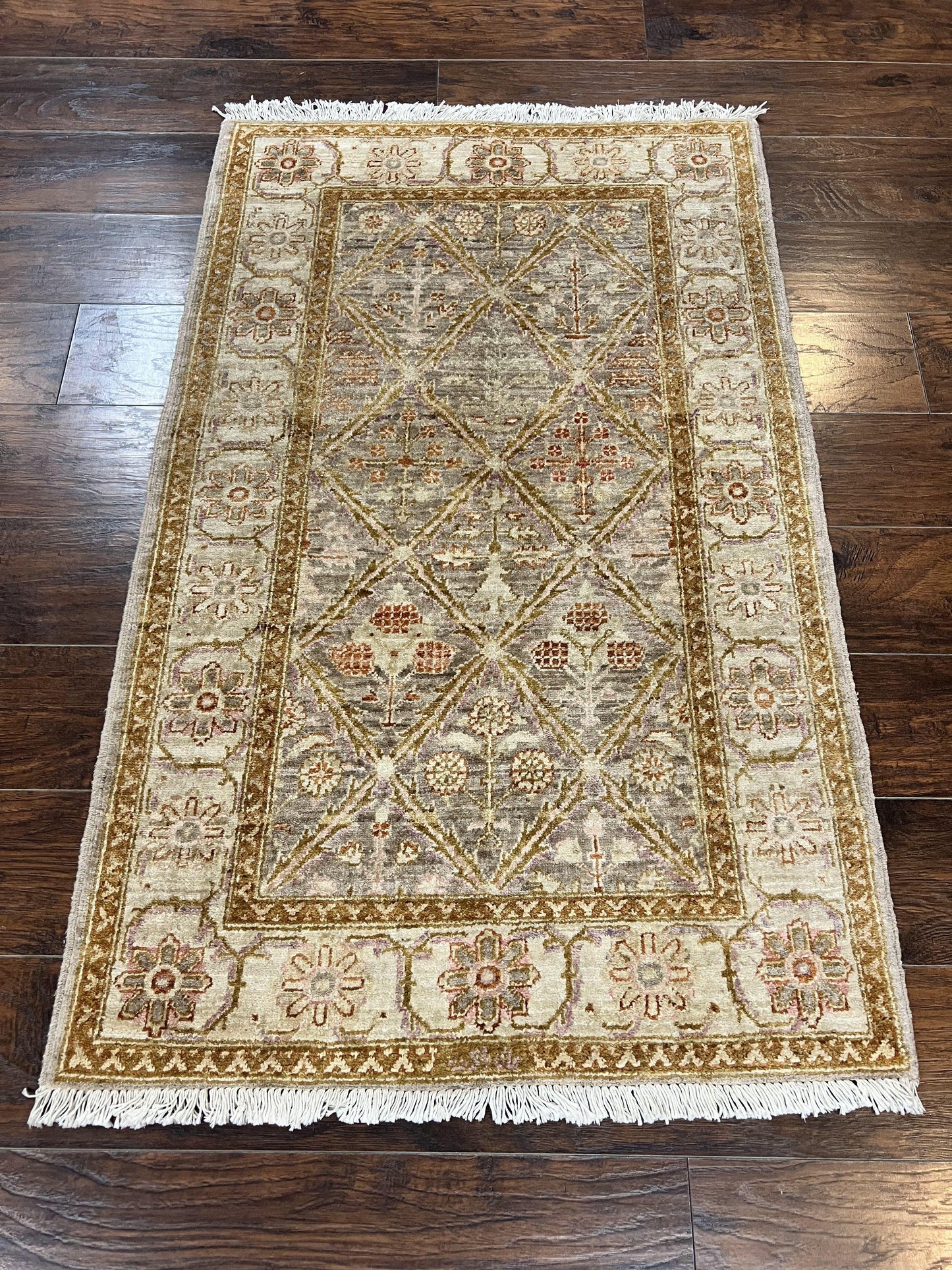 Pakistani Peshawar Rug 3x5, Safavieh Wool Handmade Hand Knotted Vintage Rug, Panel Design 3 x 5 Oriental Carpet - Nuvé