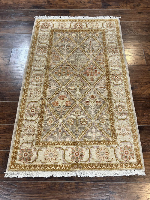 Pakistani Peshawar Rug 3x5, Safavieh Wool Handmade Hand Knotted Vintage Rug, Panel Design 3 x 5 Oriental Carpet - Nuvé