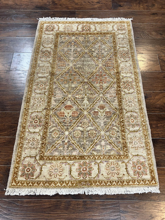 Pakistani Peshawar Rug 3x5, Safavieh Wool Handmade Hand Knotted Vintage Rug, Panel Design 3 x 5 Oriental Carpet - Nuvé