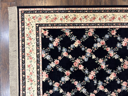 Karastan Rug 8' 8" x 12" Garden of Eden Collection Ebony Trellis #509/1270, Wool Pile Discontinued Vintage Karastan Carpet, Room Sized Rug - Nuvé