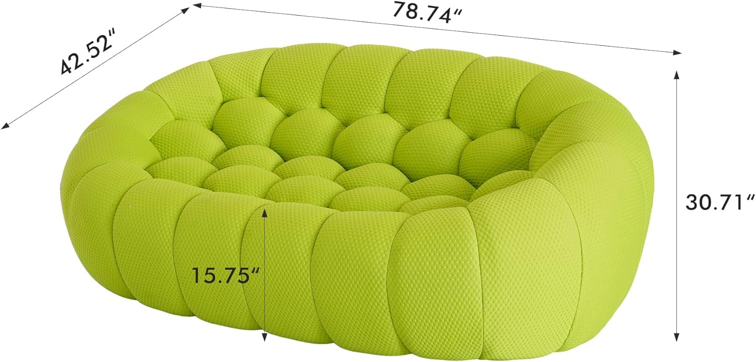 Nuvé® Mitsu Modular Bouclé Cloud Sofa - Lime Green - 2 Seater Sofa - Nuvé