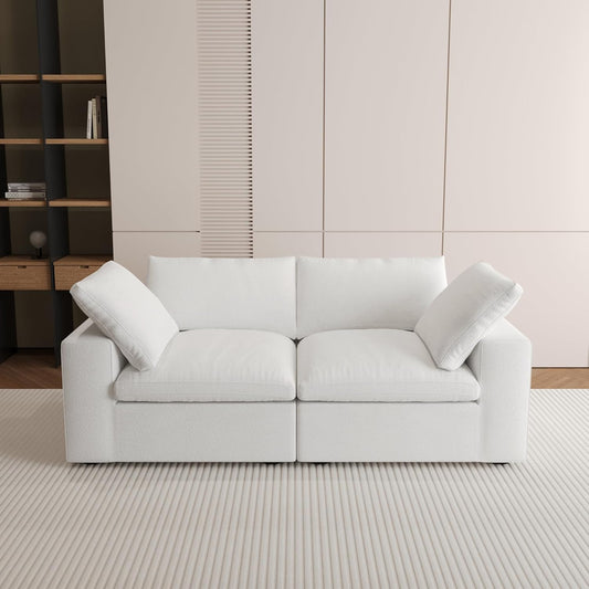 Nuvé® Solace Modular Bouclé Cloud Sofa - Snow White - 2-Seater Sofa - Nuvé