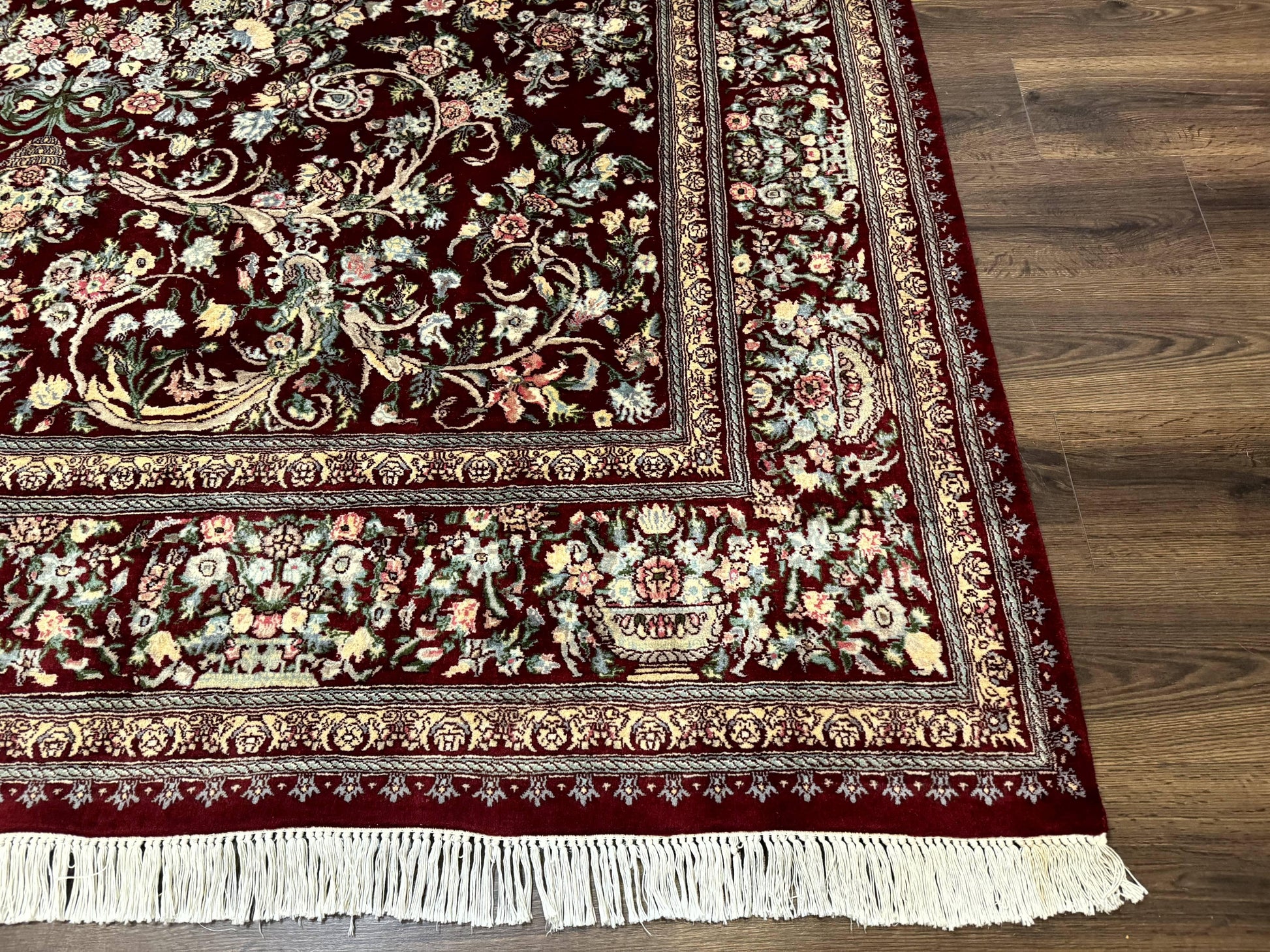 Burgundy Persian Rug 8x10, Pak Persian Floral Carpet, Very Fine 300 KPSI - Nuvé
