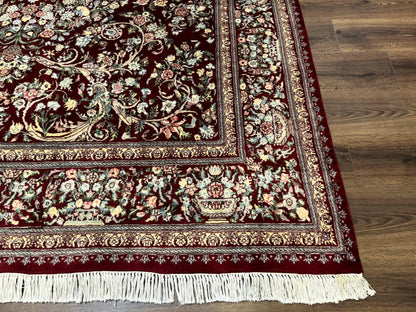 Burgundy Persian Rug 8x10, Pak Persian Floral Carpet, Very Fine 300 KPSI - Nuvé