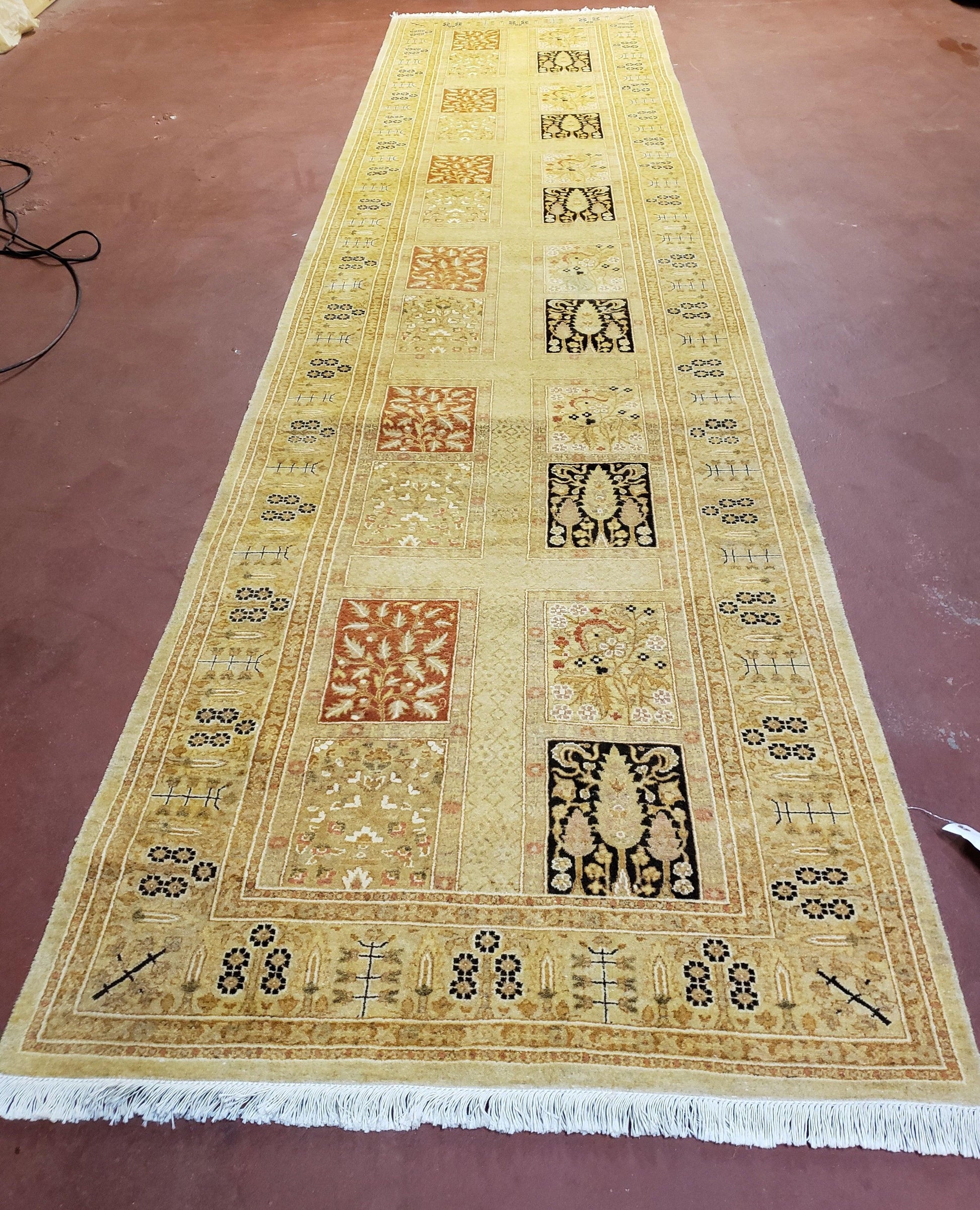 3' 2" x 12 ' 6" Pak Persian Safavieh Runner Haji Jalil Fine Runner Rug 3ft Runner 12ft Runner 13ft Runner Panel Design Runner Hand-Knotted - Nuvé