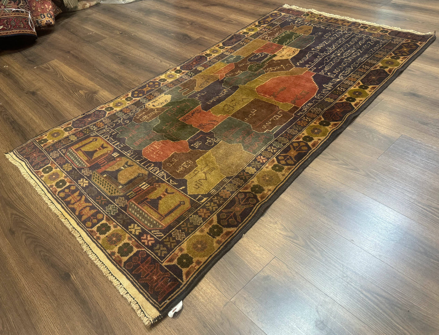 Afghan Rug 4x7, Map of Afghanistan, Tribal Rug, Balouch Rug, New - Nuvé