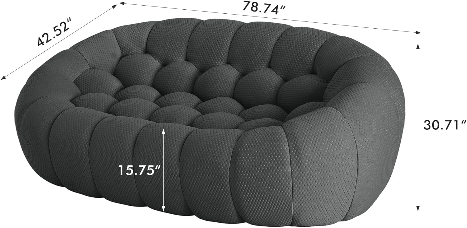 Nuvé® Mitsu Modular Bouclé Cloud Sofa - Dark Grey - 2 Seater Sofa - Nuvé