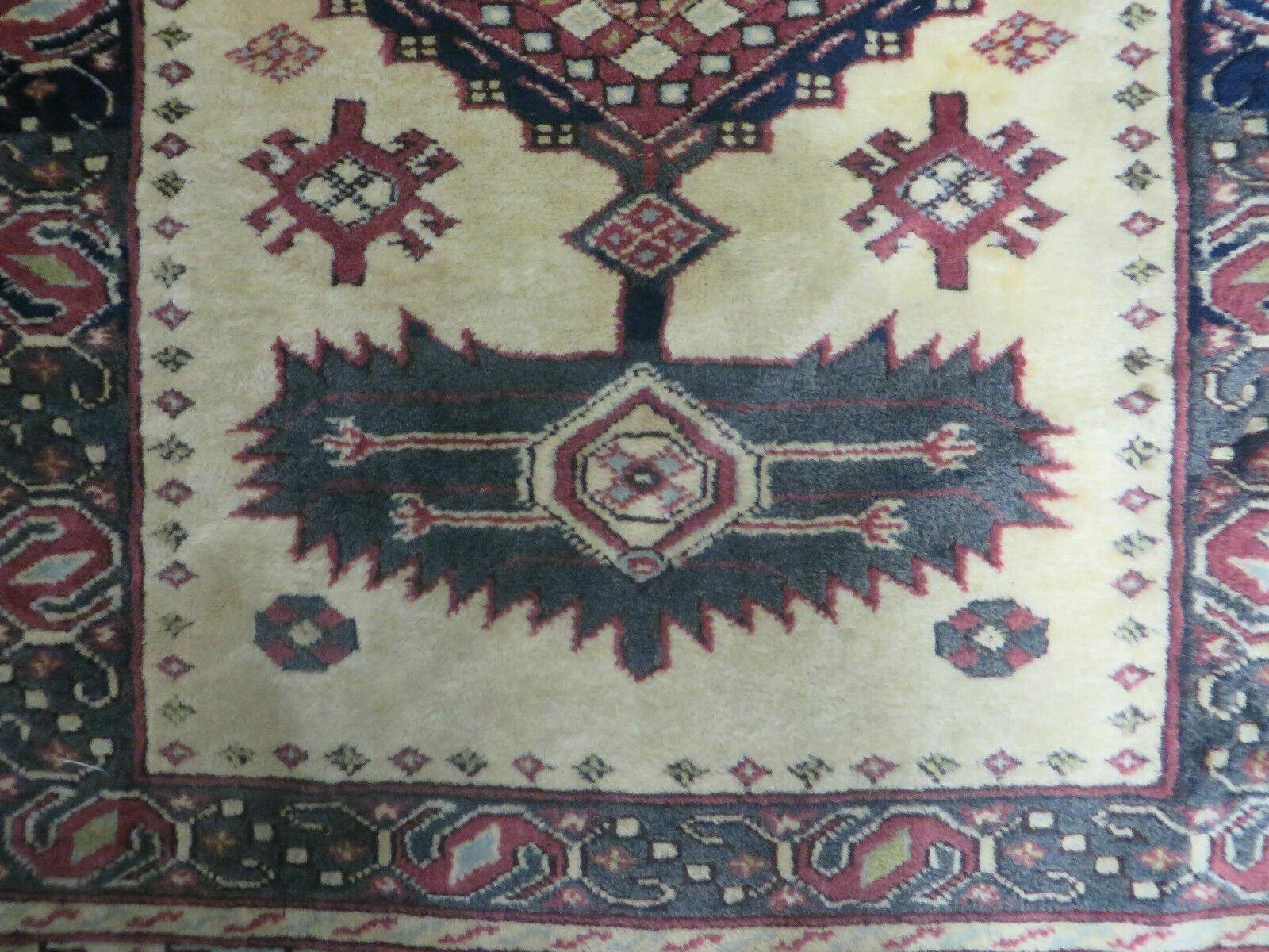 3' X 4' Vintage Handmade Turkish Geometric Oriental Wool Rug Nice - Nuvé