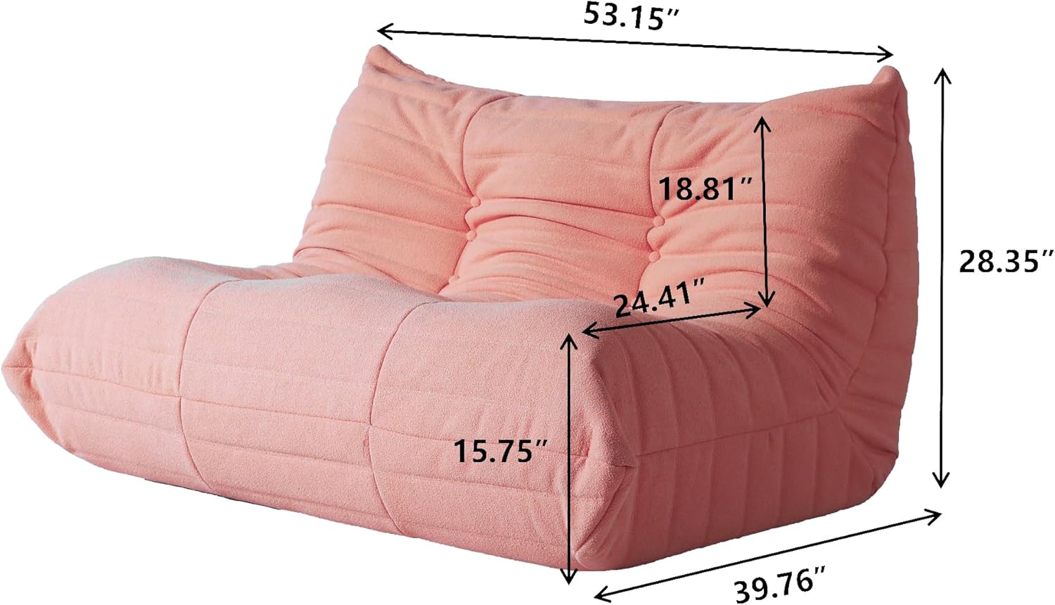 Muku Bouclé Chair - Pink - 2 Seater - Nuvé