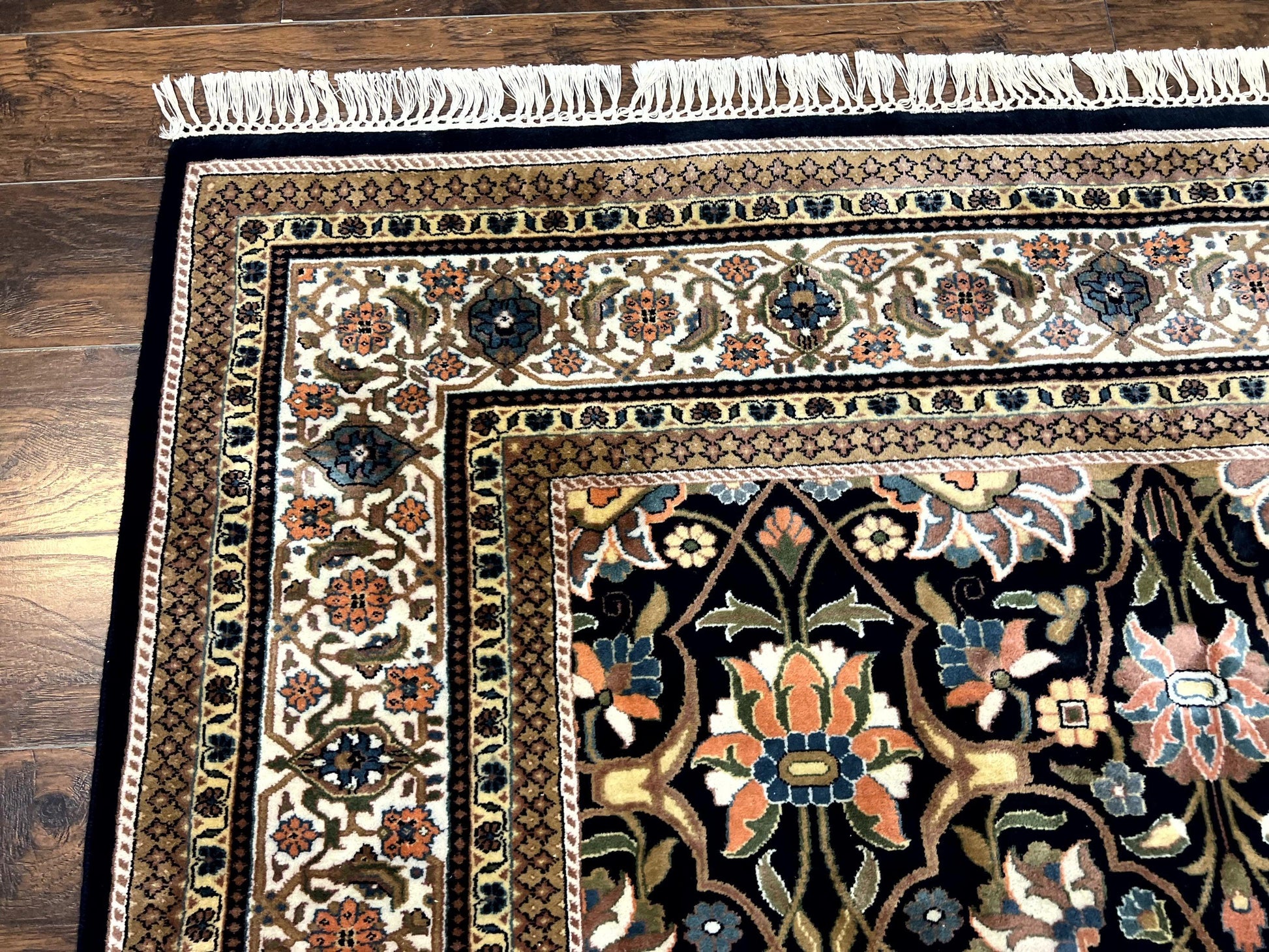 Indo Persian Bidjar Rug 6x10, Vintage Handmade Wool Carpet, Allover Pattern - Nuvé