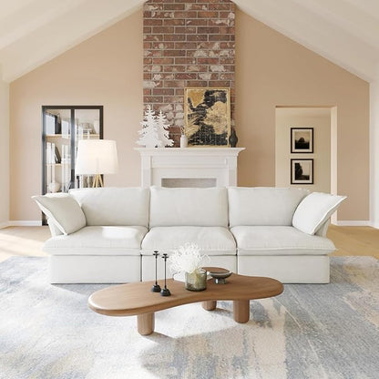 Sabi Modular Boucle Cloud Sofa - Snow White - 3-Seater Sofa - Nuvé
