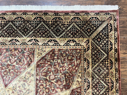 Indo Persian Rug 8x10, Dome Design, 210 KPSI, Handmade Vintage Wool Rug - Nuvé