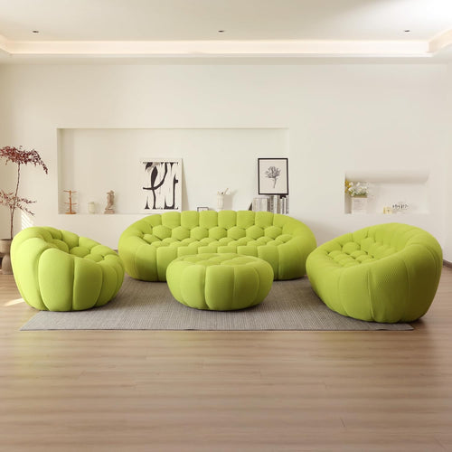 Nuvé® Mitsu Modular Bouclé Cloud Sofa - Lime Green - 1 + 2 + 3 Seater and Ottoman - Nuvé