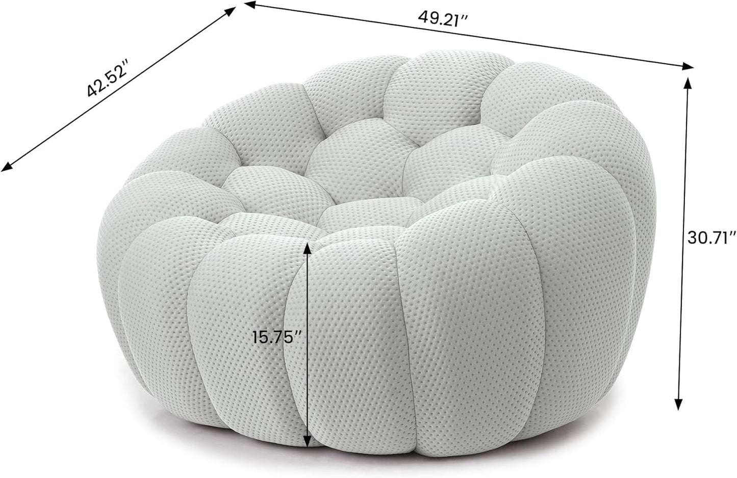 Nuvé® Mitsu Modular Bouclé Cloud Sofa - Light Grey - Single Seater - Nuvé