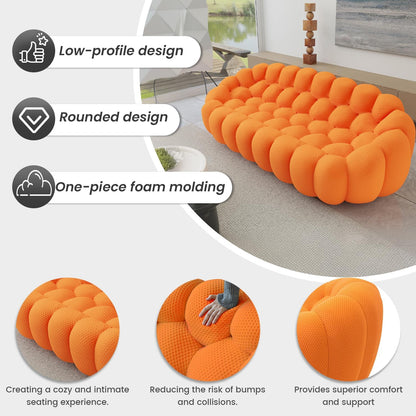 Nuvé® Mitsu Modular Bouclé Cloud Sofa - Orange - 3-Seater Sofa - Nuvé