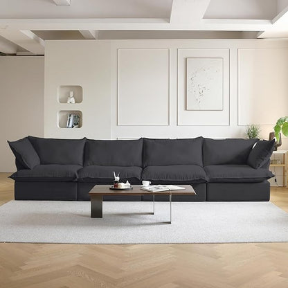 Sabi Modular Boucle Cloud Sofa - Obsidian Black - 4-Seater Sofa - Nuvé