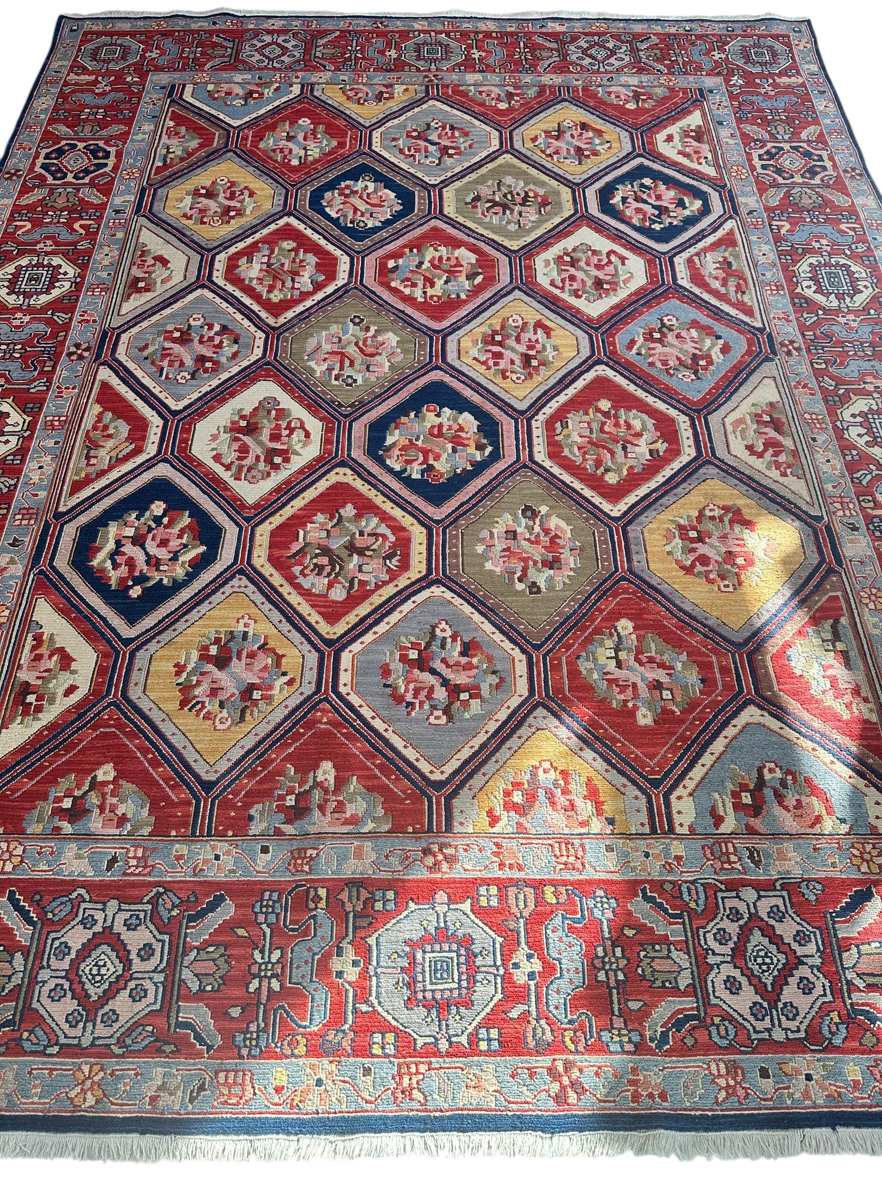 Handwoven Nourison Soumak SK43 Multicolor Area Rug – 7'8" x 9'11" – Professionally Cleaned - Nuvé