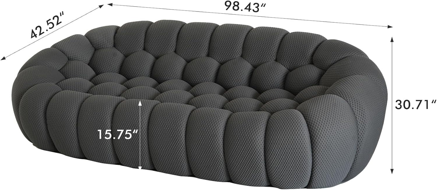 Nuvé® Mitsu Modular Bouclé Cloud Sofa - Dark Grey - 3-Seater Sofa - Nuvé