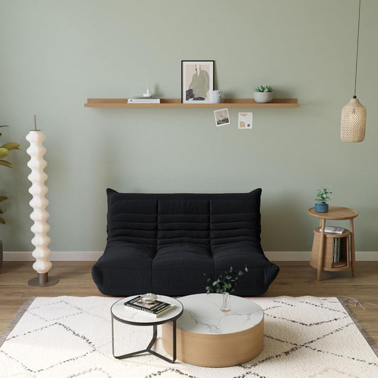 Muku Bouclé Chair - Black - 2 Seater - Nuvé