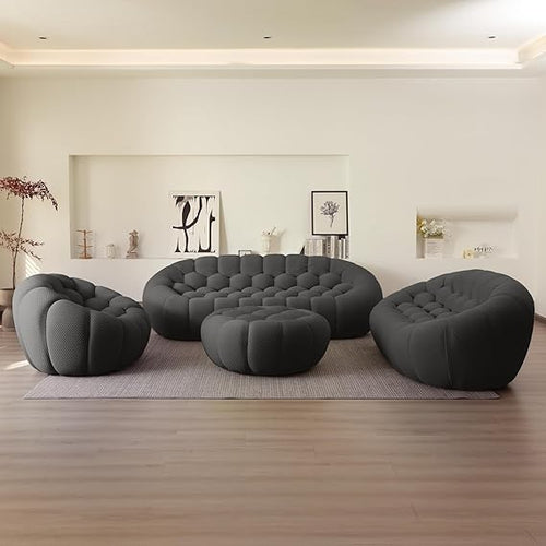 Nuvé® Mitsu Modular Bouclé Cloud Sofa - Dark Grey - 1 + 2 + 3 Seater and Ottoman - Nuvé