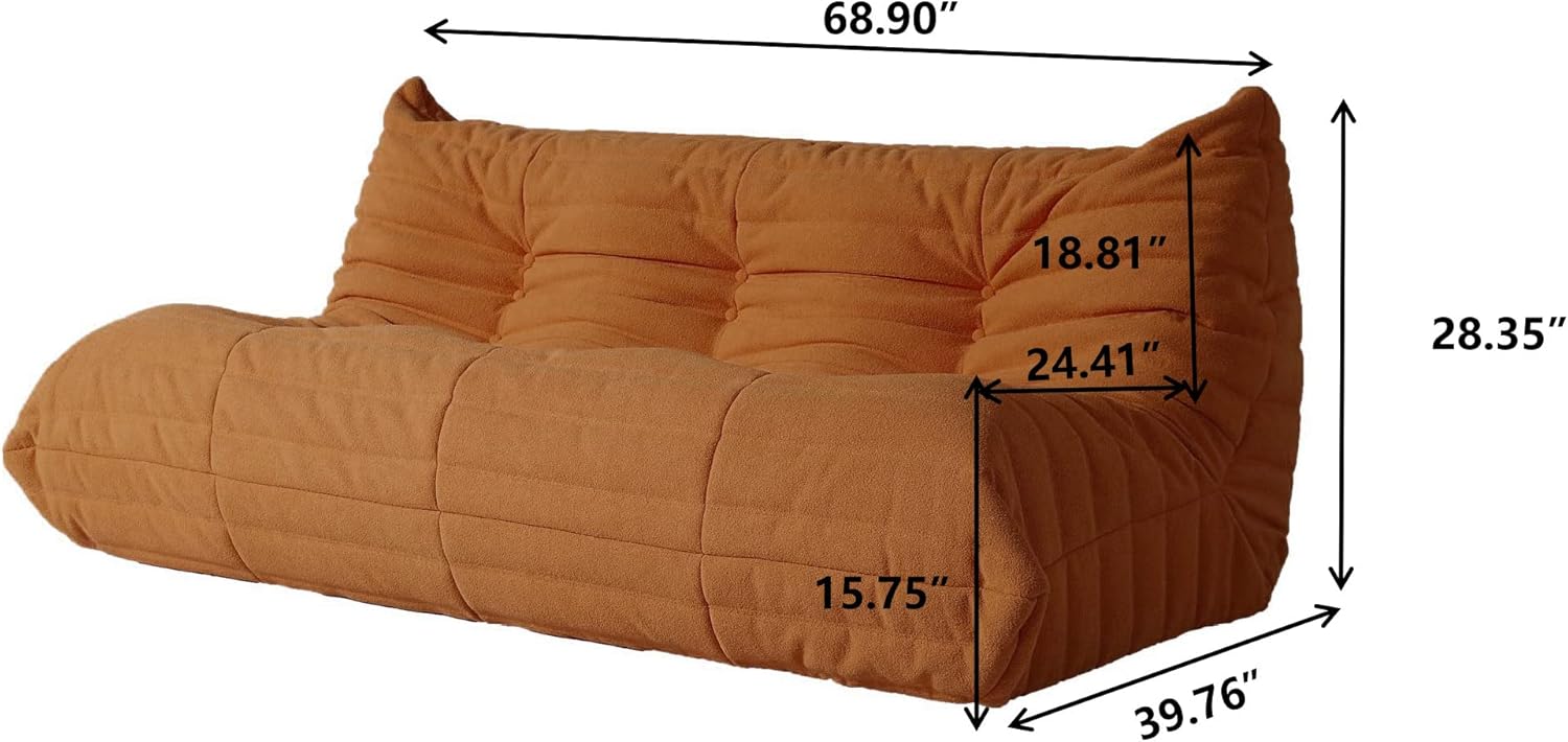 Muku Bouclé Chair - Light Brown - 3 Seater - Nuvé