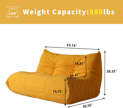 Muku Bouclé Chair - Yellow - 2 Seater - Nuvé