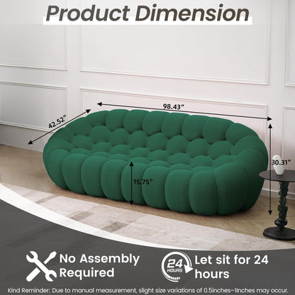 Nuvé® Mitsu Modular Bouclé Cloud Sofa - Dark Green - 3-Seater Sofa - Nuvé